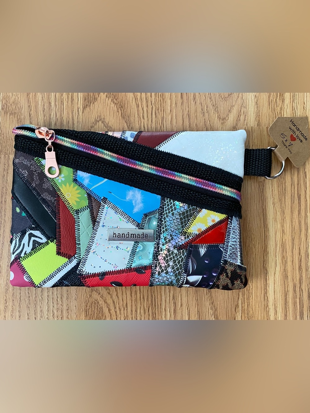 NEW Handmade Multicolor Patchwork Women's Travel / Cosmetic Bag